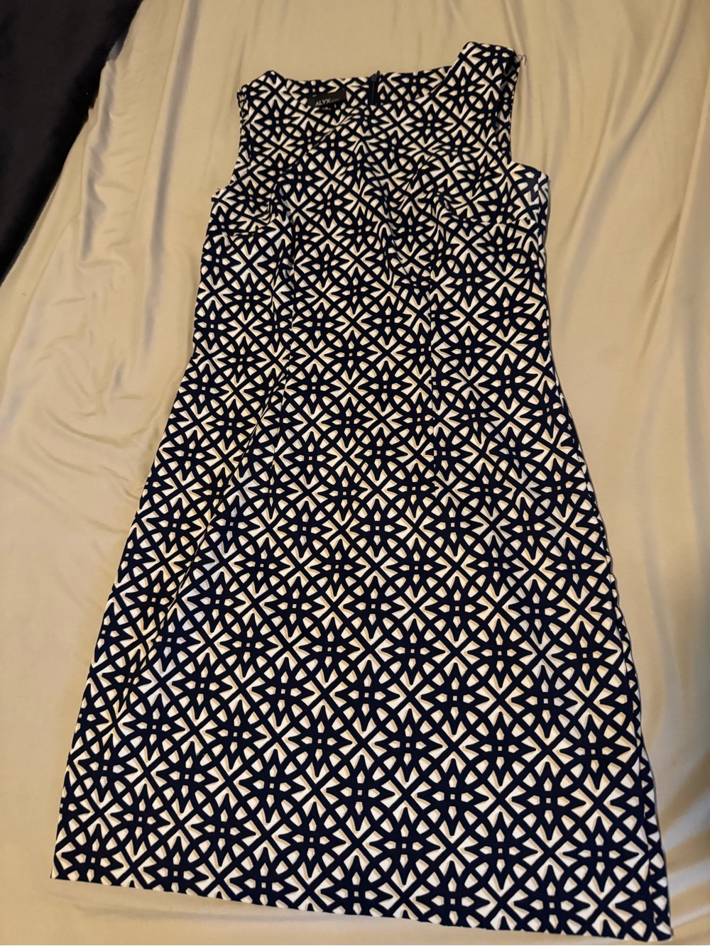 Alyx Navy and White Geometric Strapless Dress